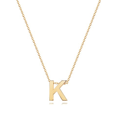 yellow gold, silver, 925 silver, gold plating, K pendant, K necklace, initials