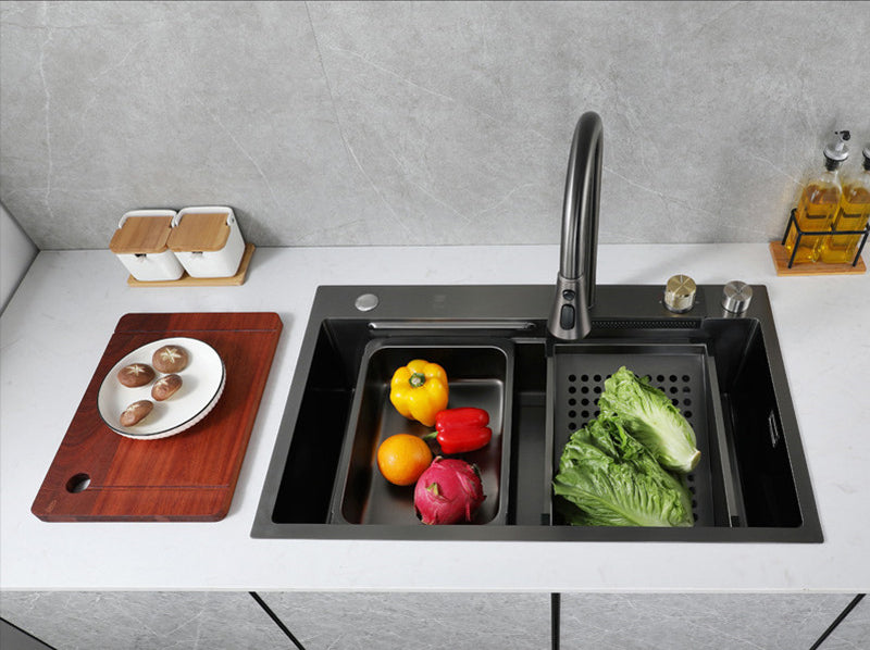 bliote new stainless steel waterfall kitchen sink