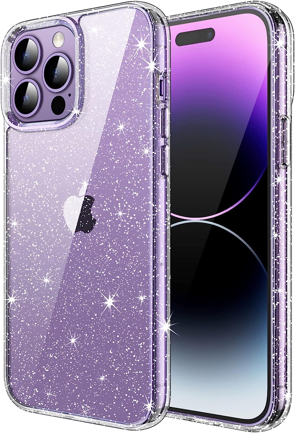 IPhone 14 Pro Case Designed by JETech Glitter - Clear