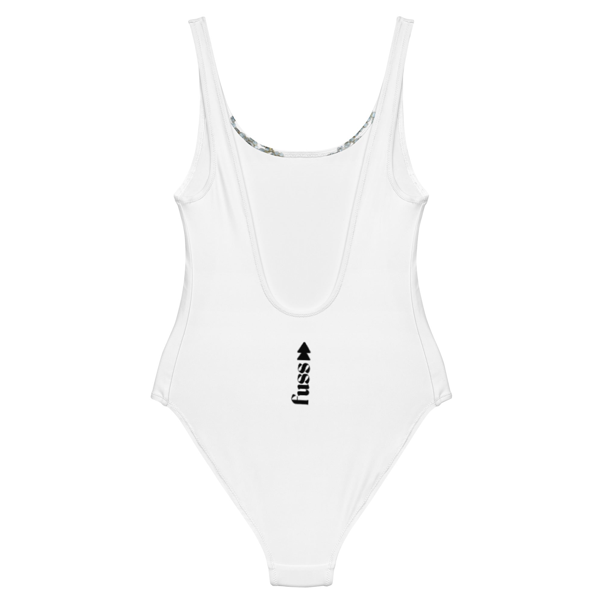 Women One-Piece Swimsuit In White with Necklace