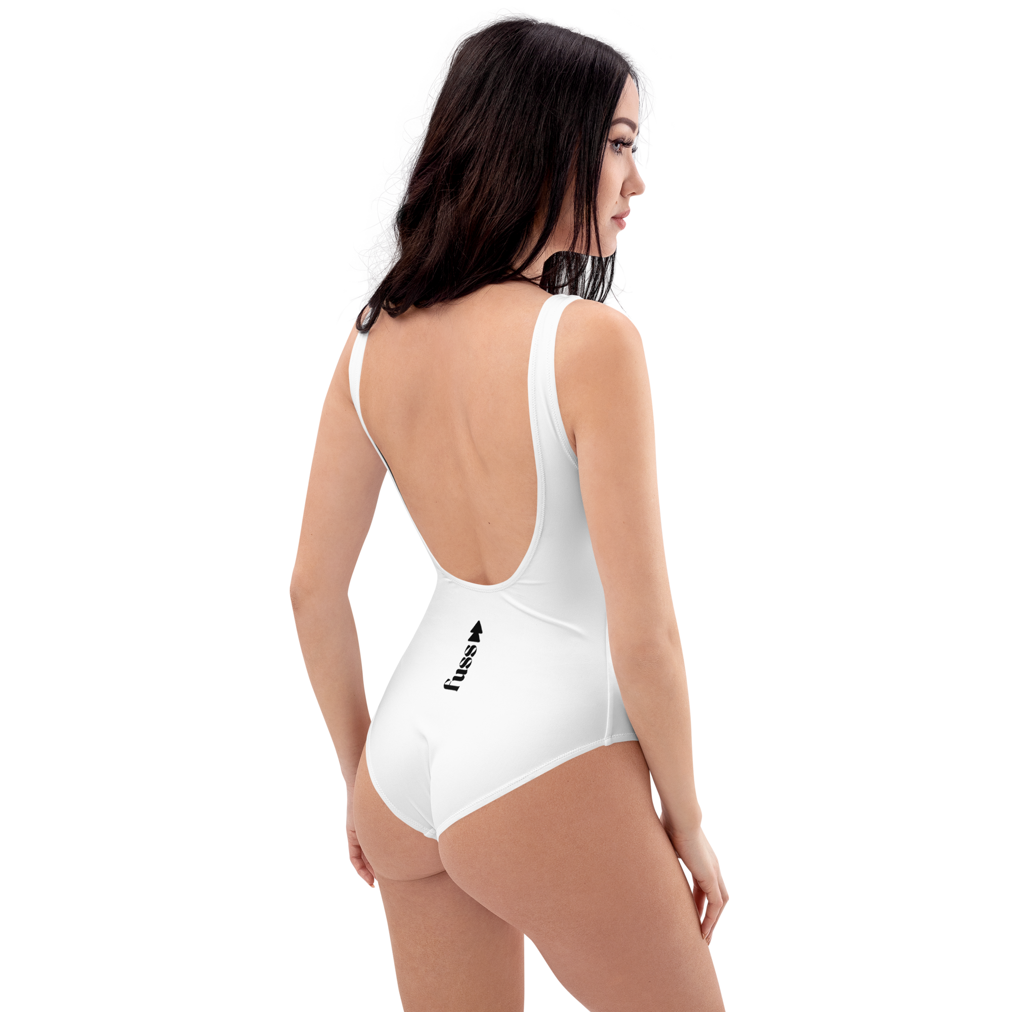 Women One-Piece Swimsuit In White with Necklace