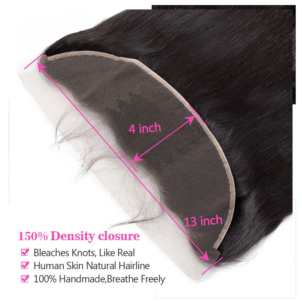 HD Mirror Lace 13x4 Lace Frontal Human Hair with Baby Hair- Straight (AQI03)