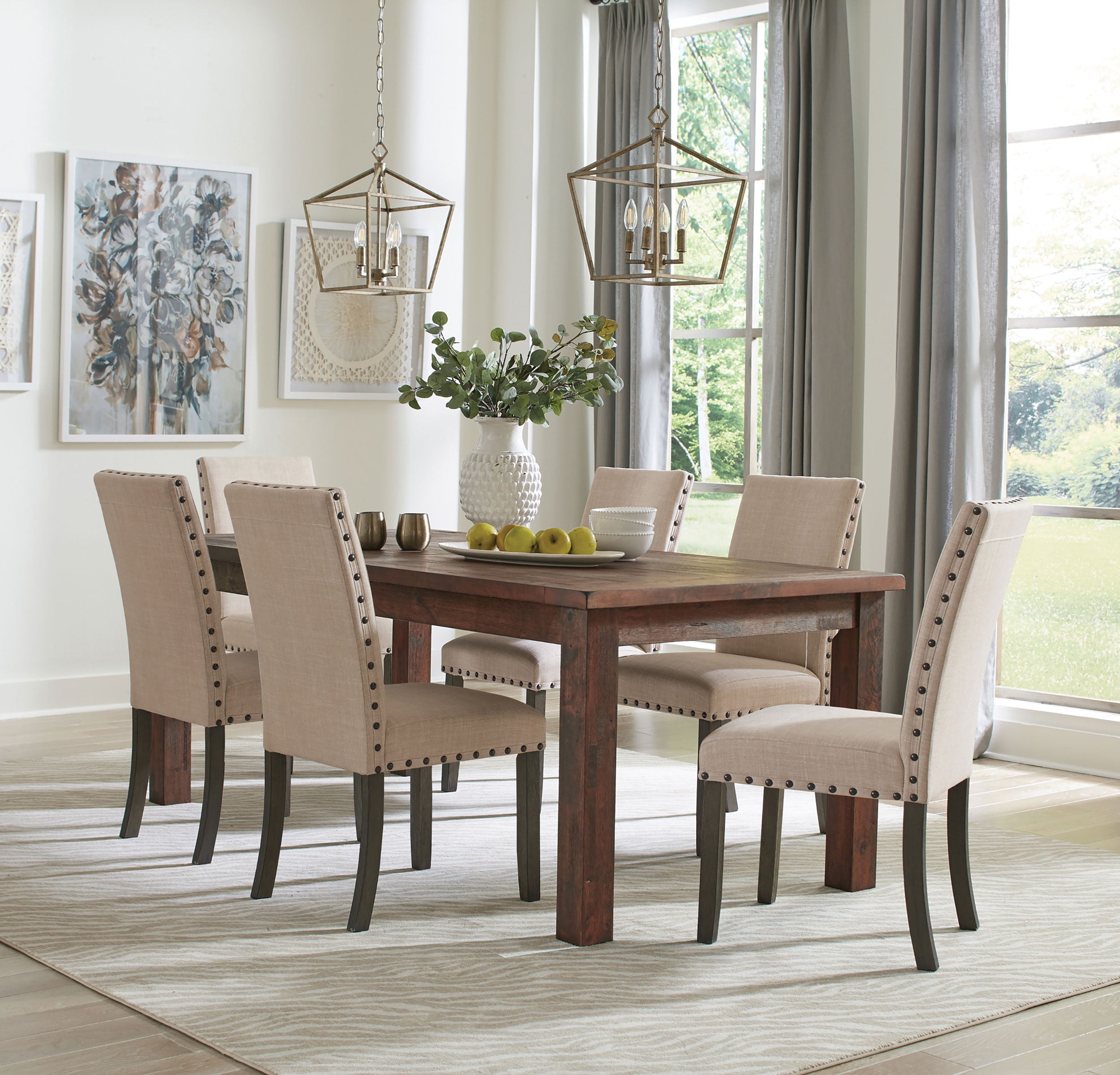 Coleman 107041 Rustic Brown 7 Pc Dining Set