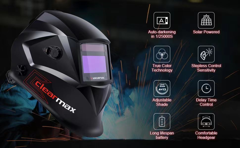 Casco de soldadura con oscurecimiento automático digital ARC/MIG/TIG