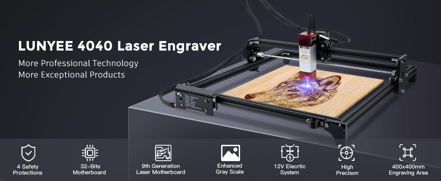 Modulo Laser LUNYEE 10W Con Air Assist 5W 10W Testa Per Incisione Laser 450nm Testa Laser A Luce Blu Per Utensili Da Taglio Laser CNC