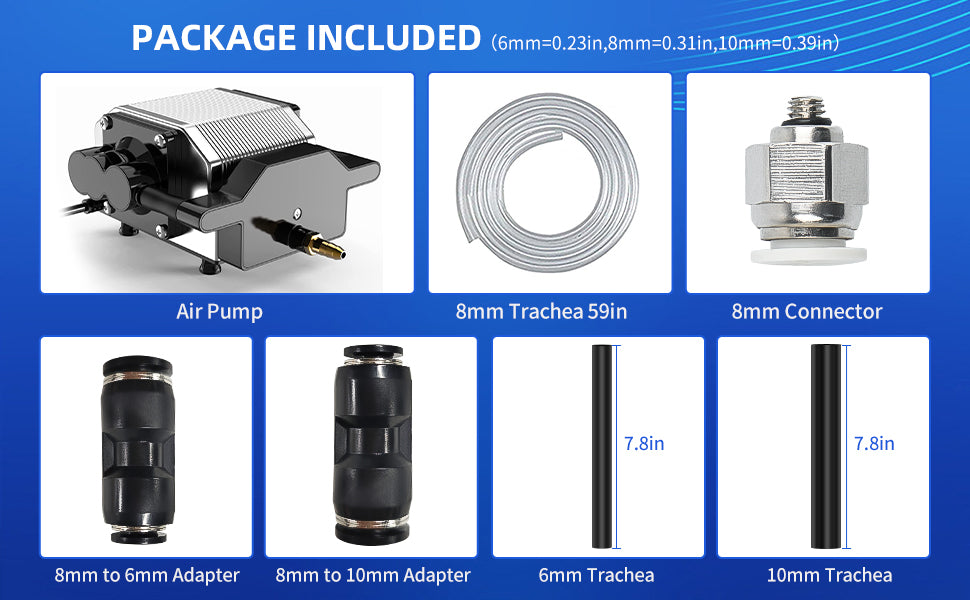 Air Assist for Laser Cutter and Engraver, Air Assist Pump Kit with Adjustable 30L/Min