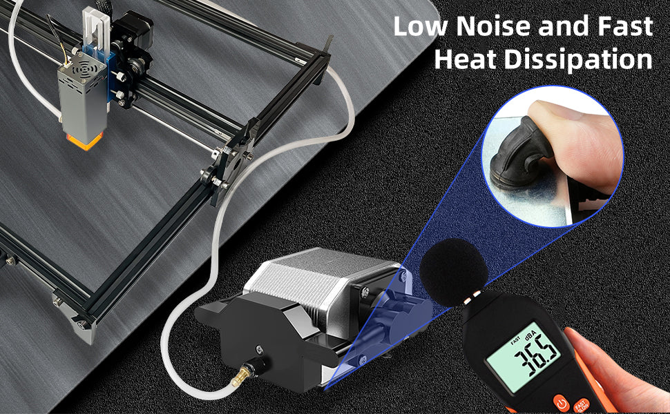 Air Assist for Laser Cutter and Engraver, Air Assist Pump Kit with Adjustable 30L/Min