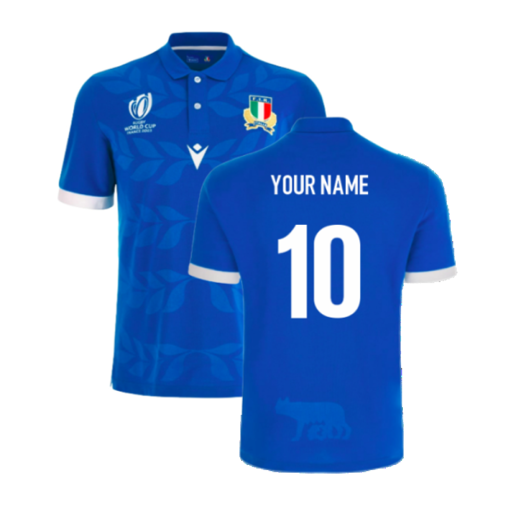 Italy RWC 2023 Home Cotton Rugby Shirt (Your Name)