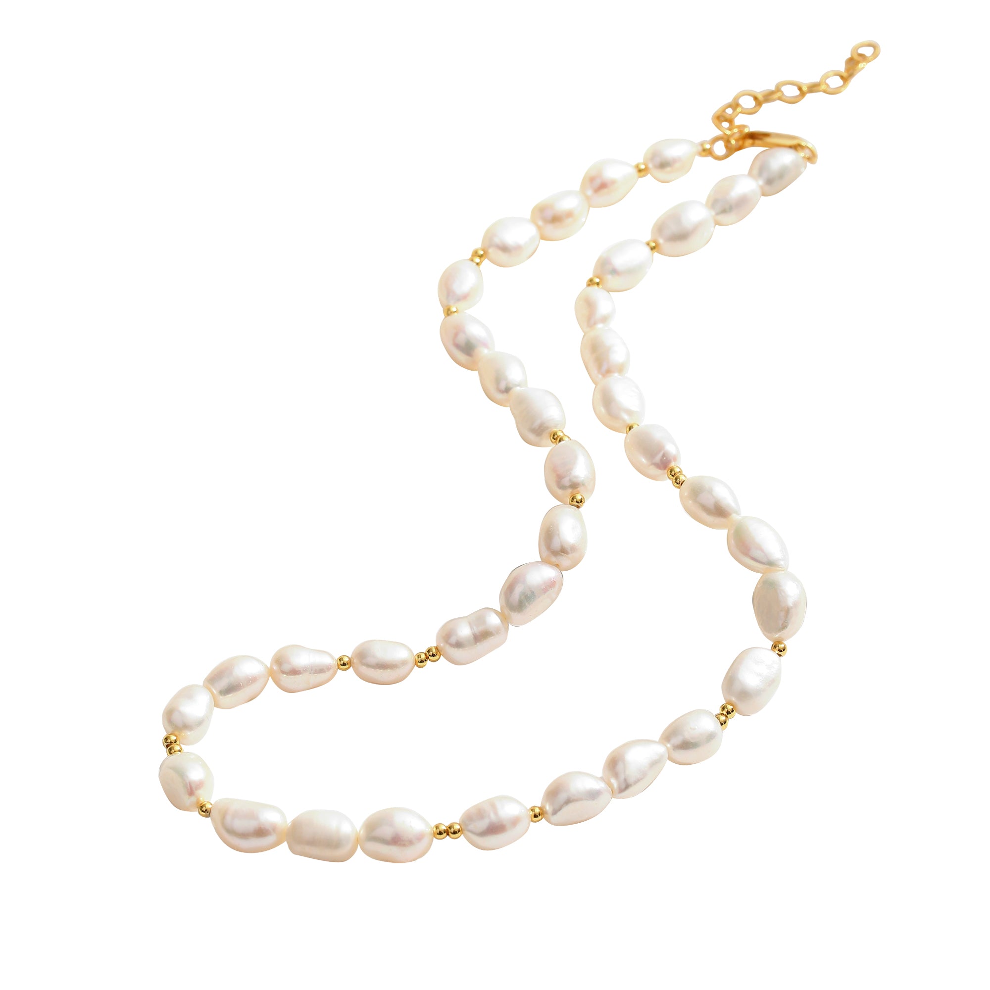 Classicharms Mera Baroque Pearl Gold Beaded Necklace