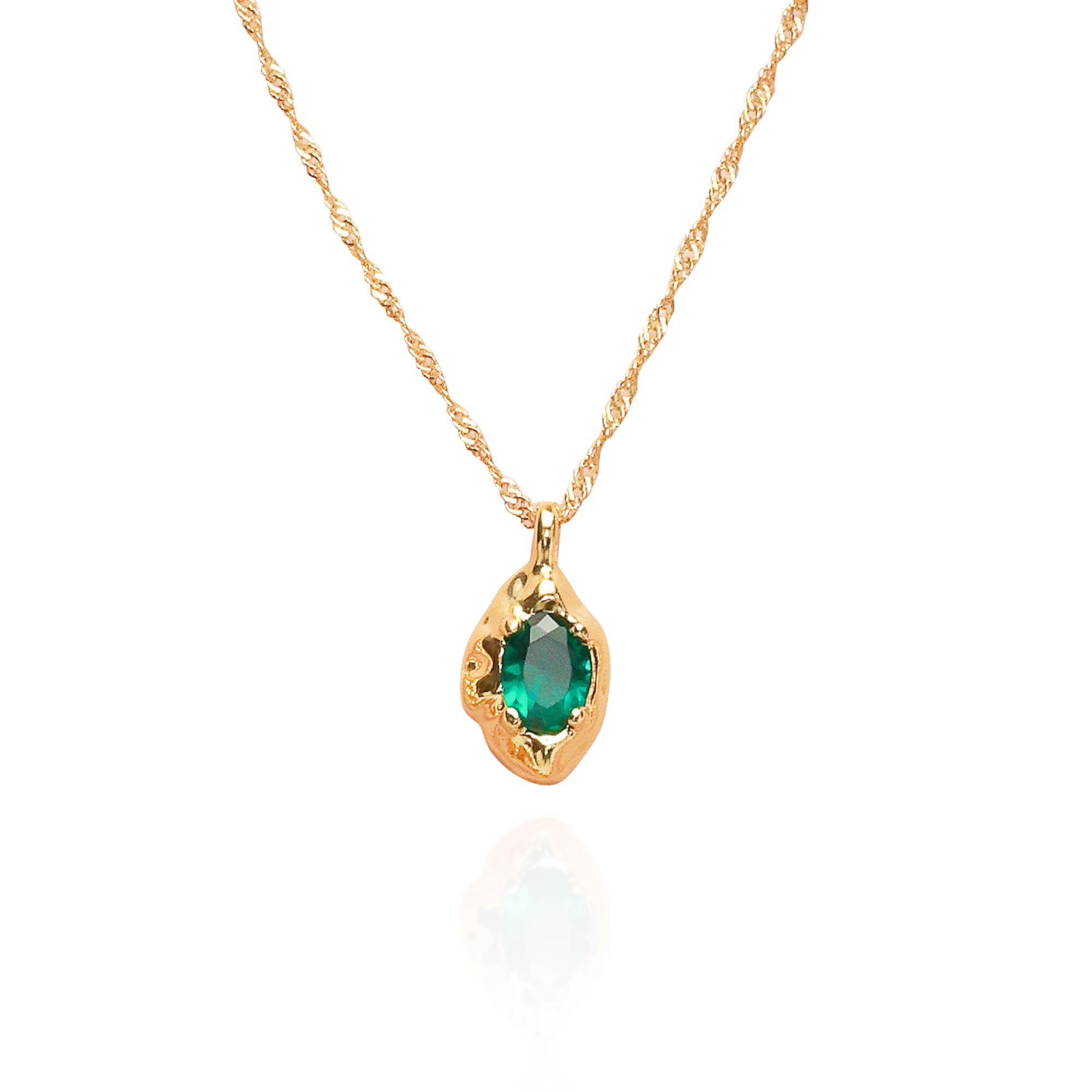 Classicharms Emerald Pendant Necklace