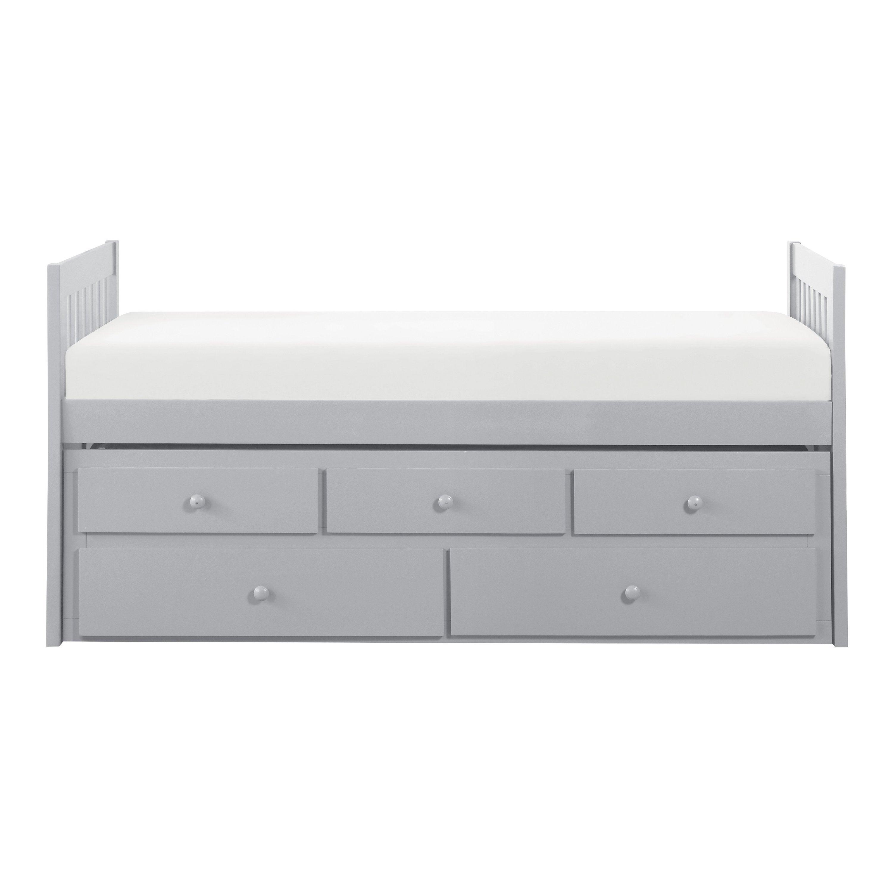 Octavia Gray Twin Over Twin Trundle Bed