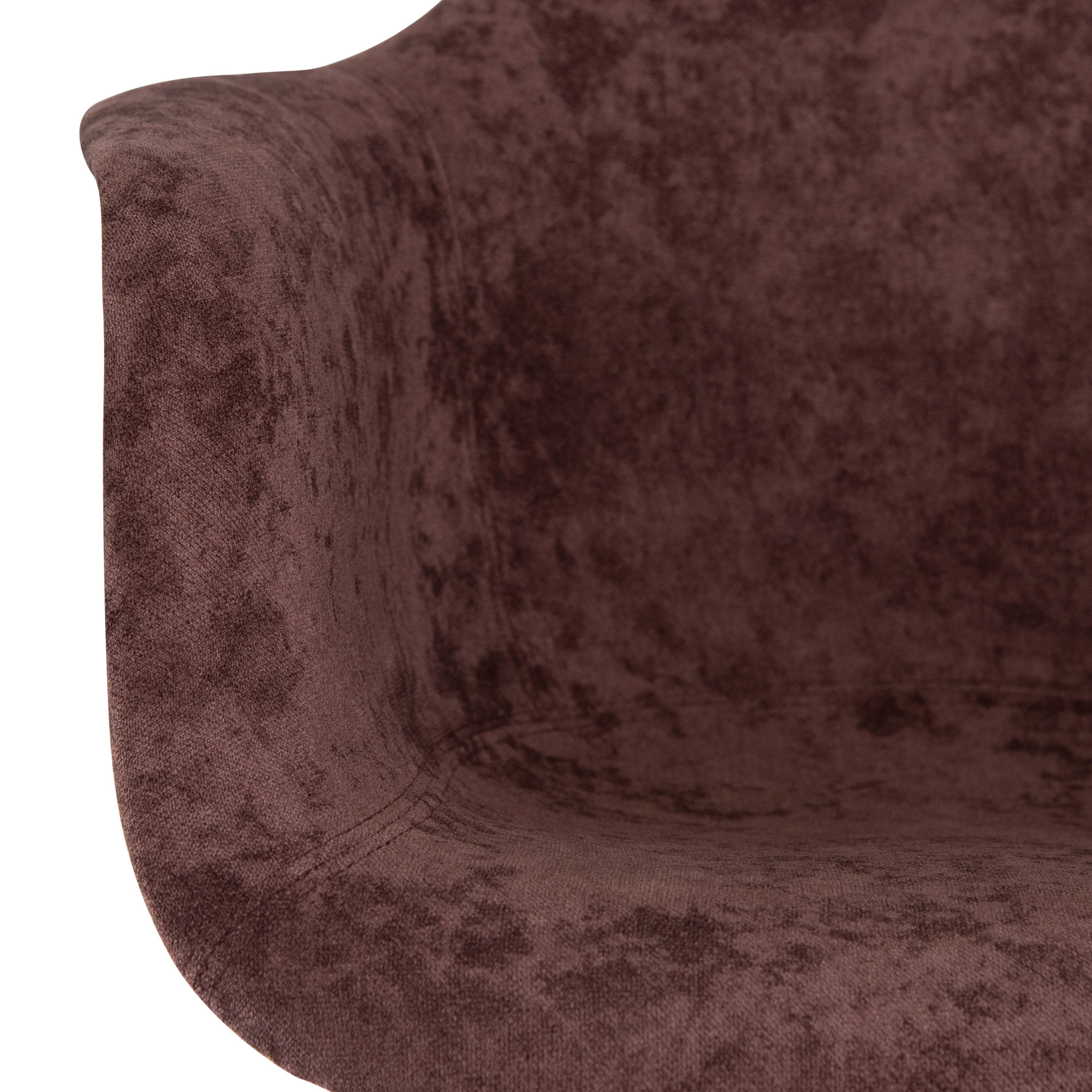 Horologium Coffee Brown Velvet Eiffel Metal Base Accent Chair