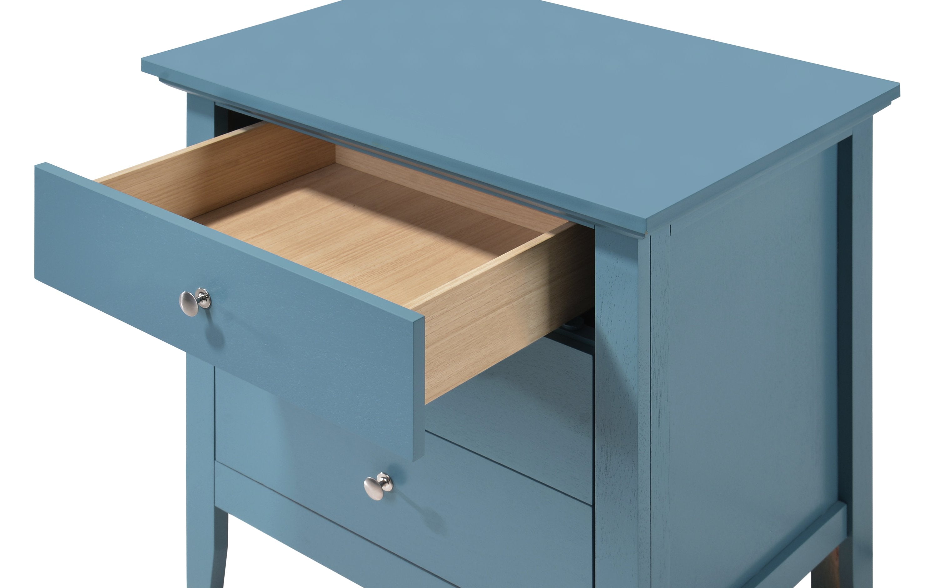 Zephyr Teal 3 Drawers Nightstand