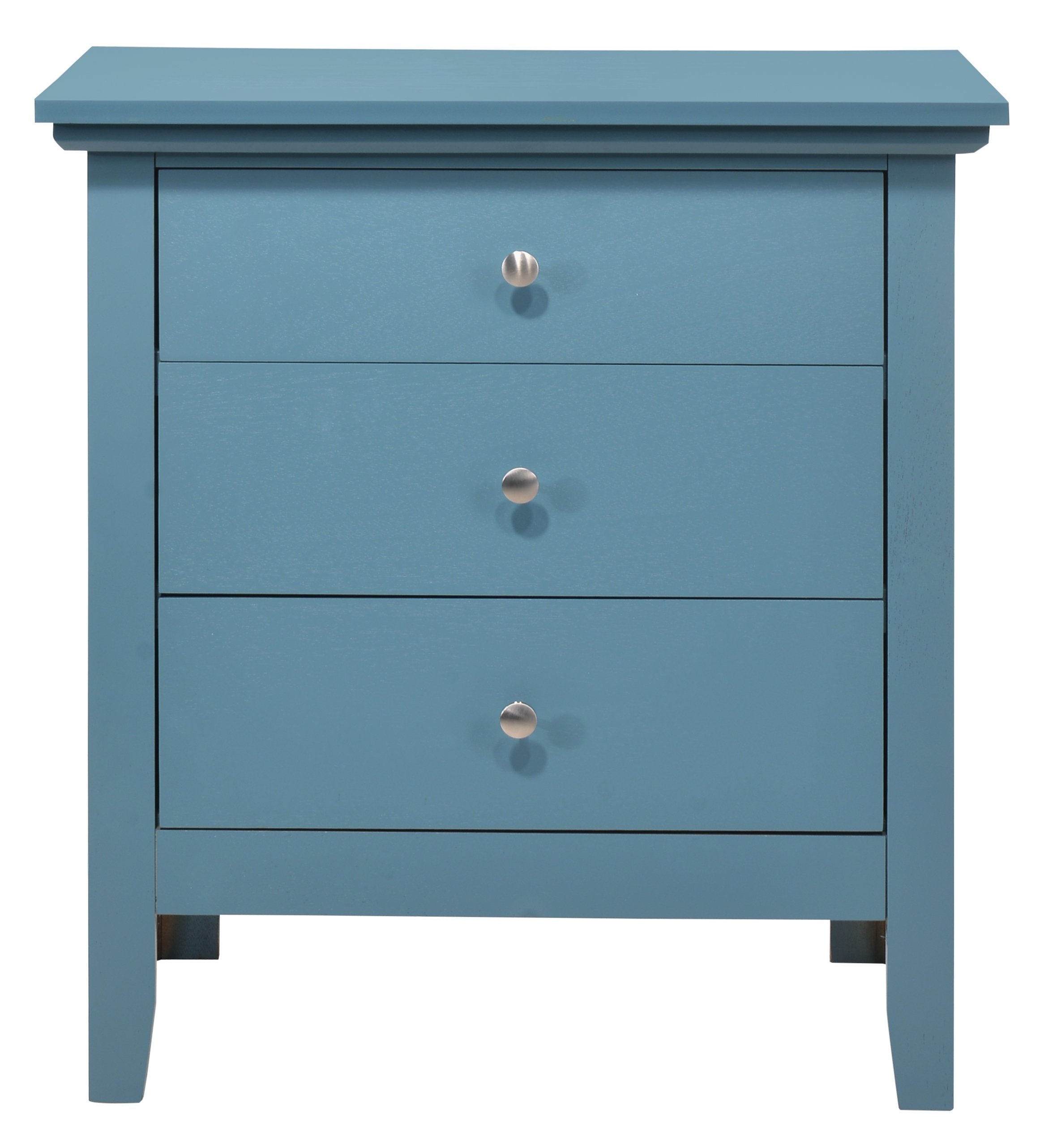 Zephyr Teal 3 Drawers Nightstand