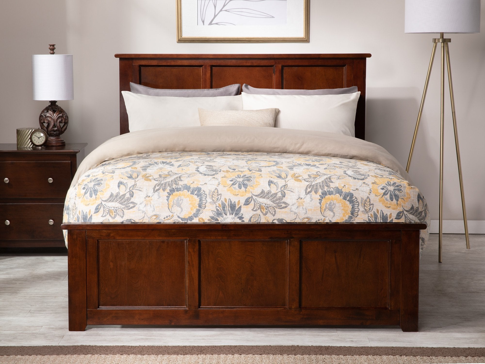 Nexus Walnut Queen Bed with Matching Foot Board