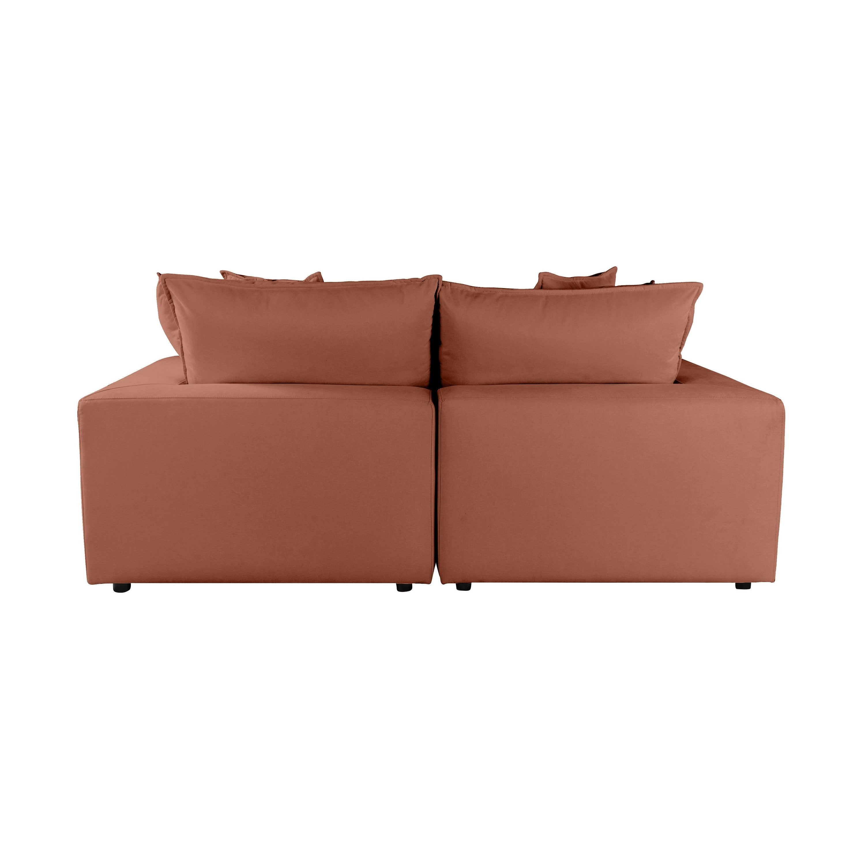 Enzo Rust Fabric Modular Loveseat