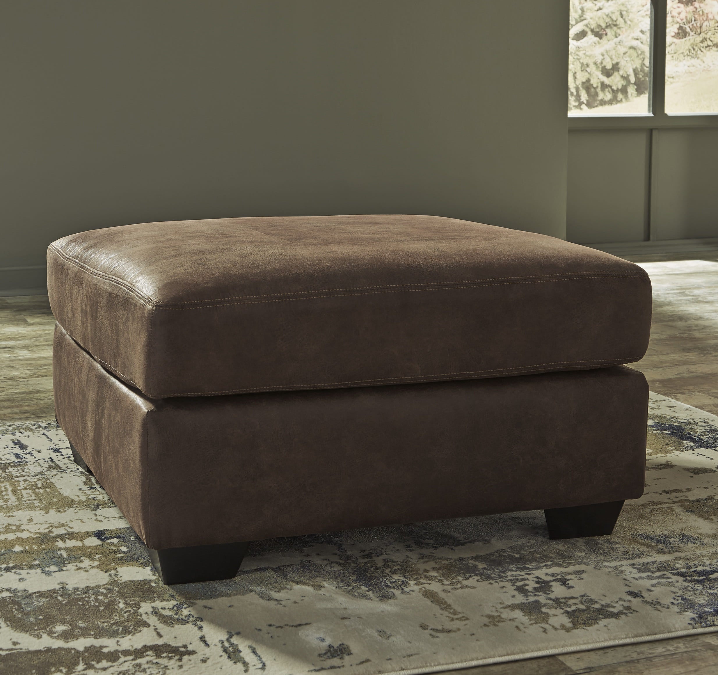 Isabeau Contemporary Coffee Oversized Accent Ottoman