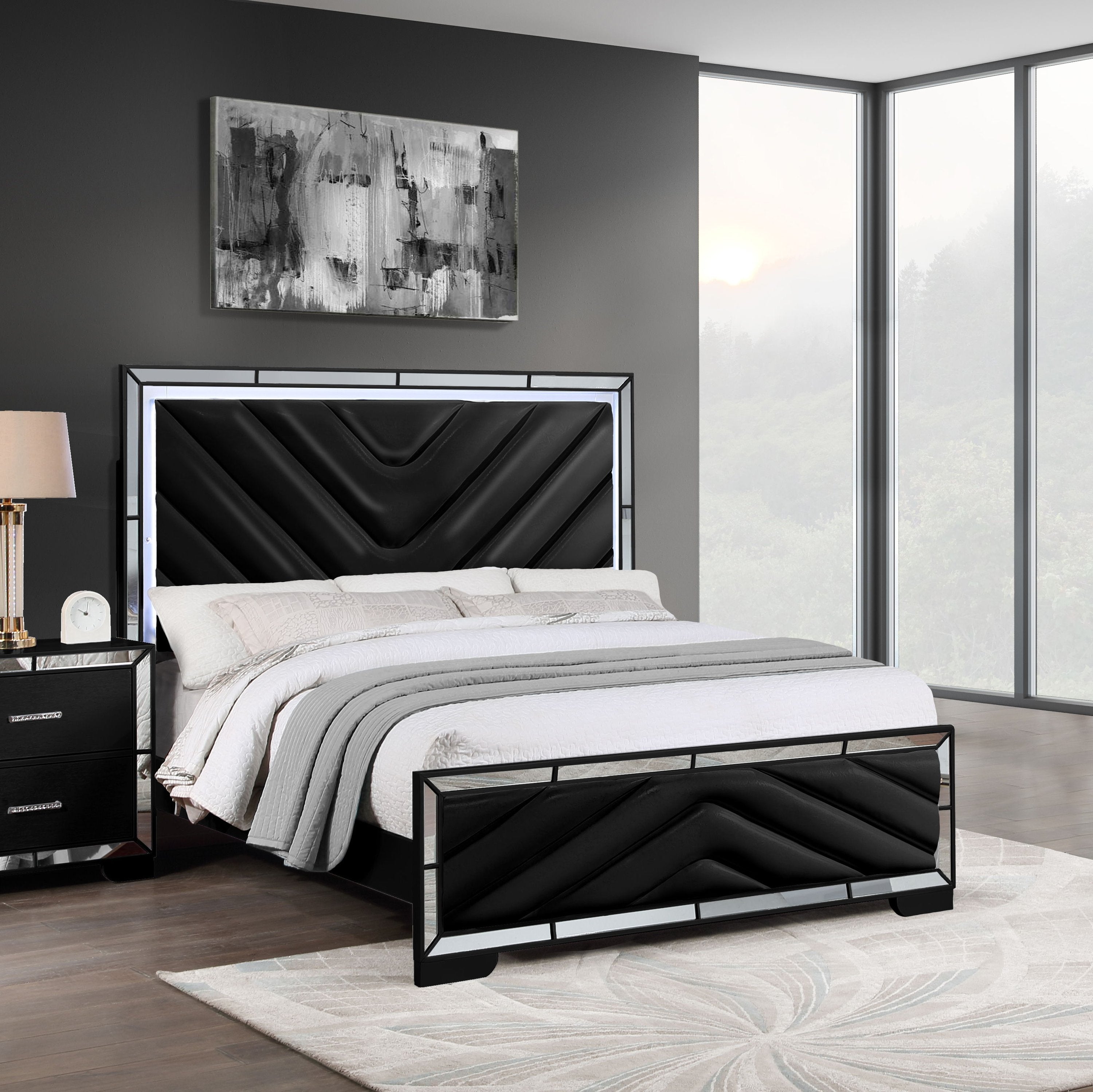 Lynden Black 4pc Bedroom Set with Queen Bed