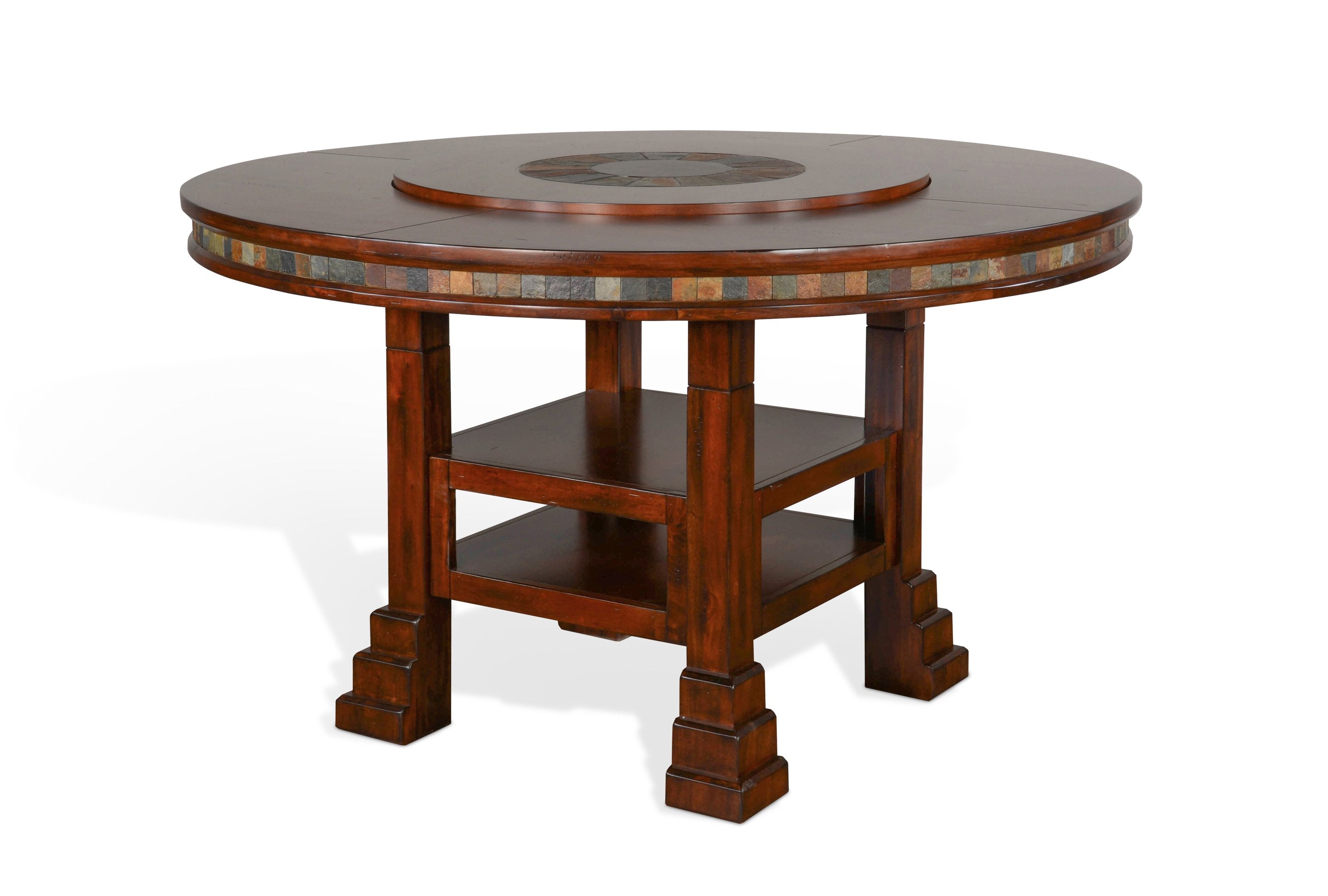 Seraphica Dark Brown 60 Inch Round Table with Lazy Susan