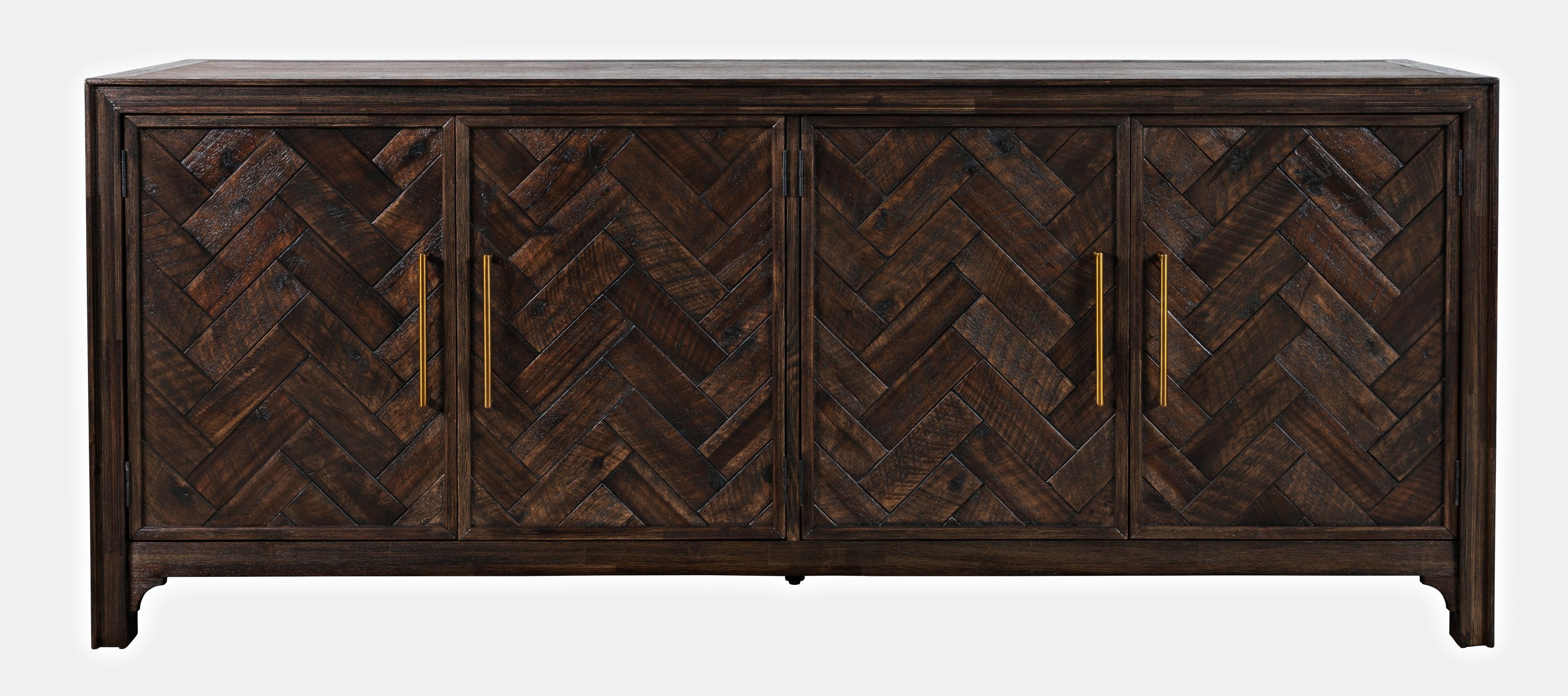 Providence Dark Brown Chevron 4 Door Accent Cabinet