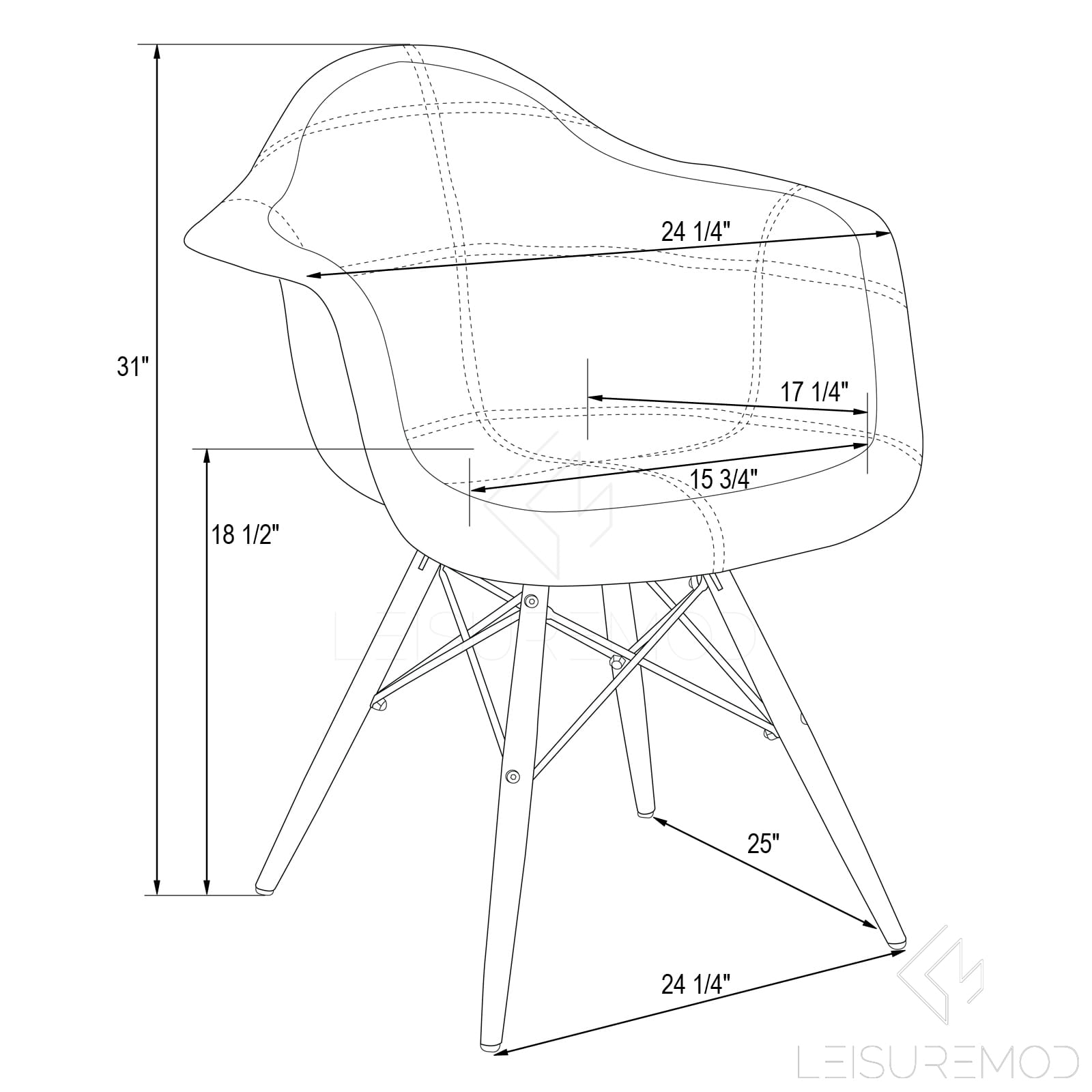 Horologium Coffee Brown Velvet Eiffel Metal Base Accent Chair