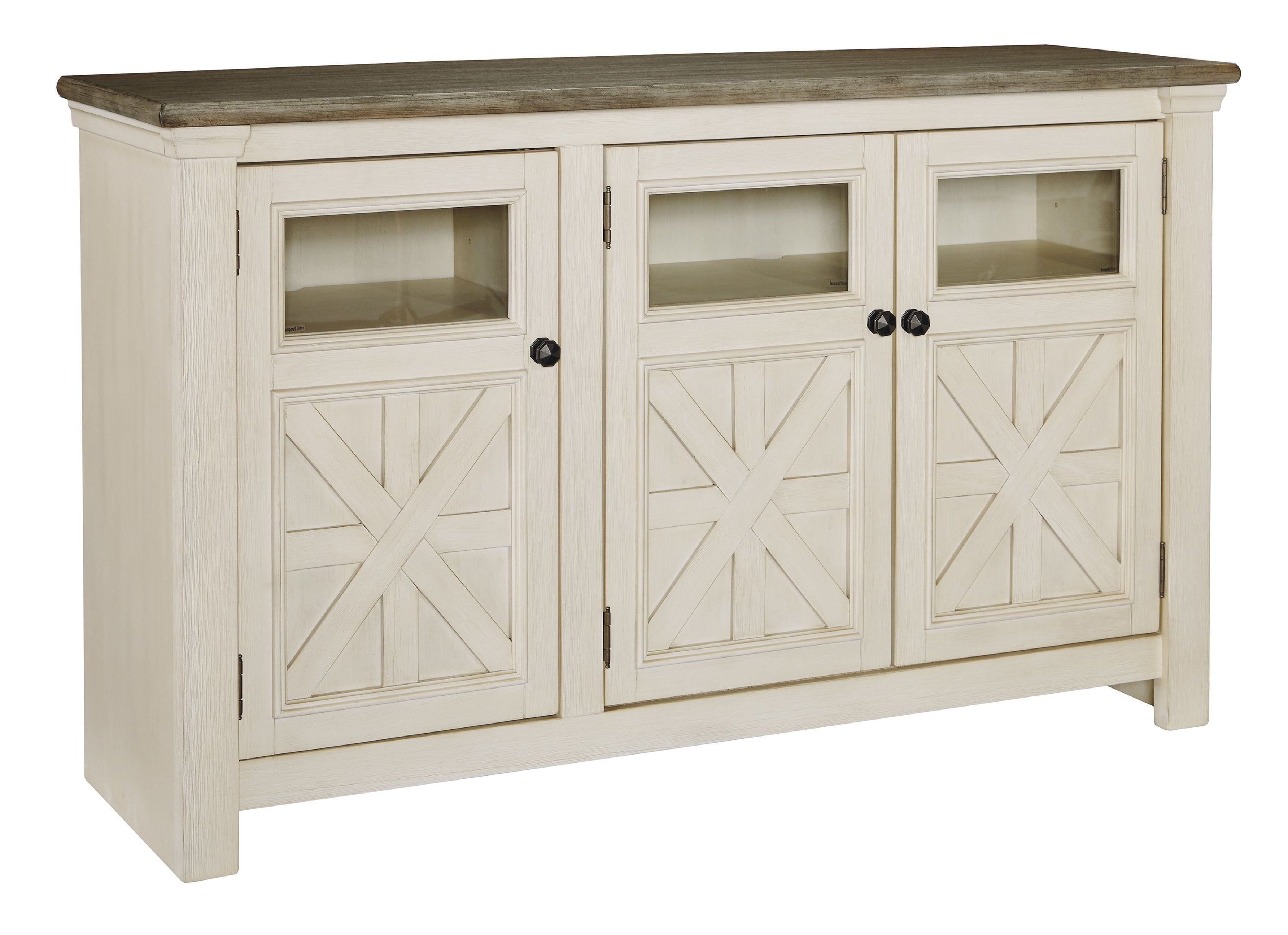 Lorraine Antiqued White Large TV Stand