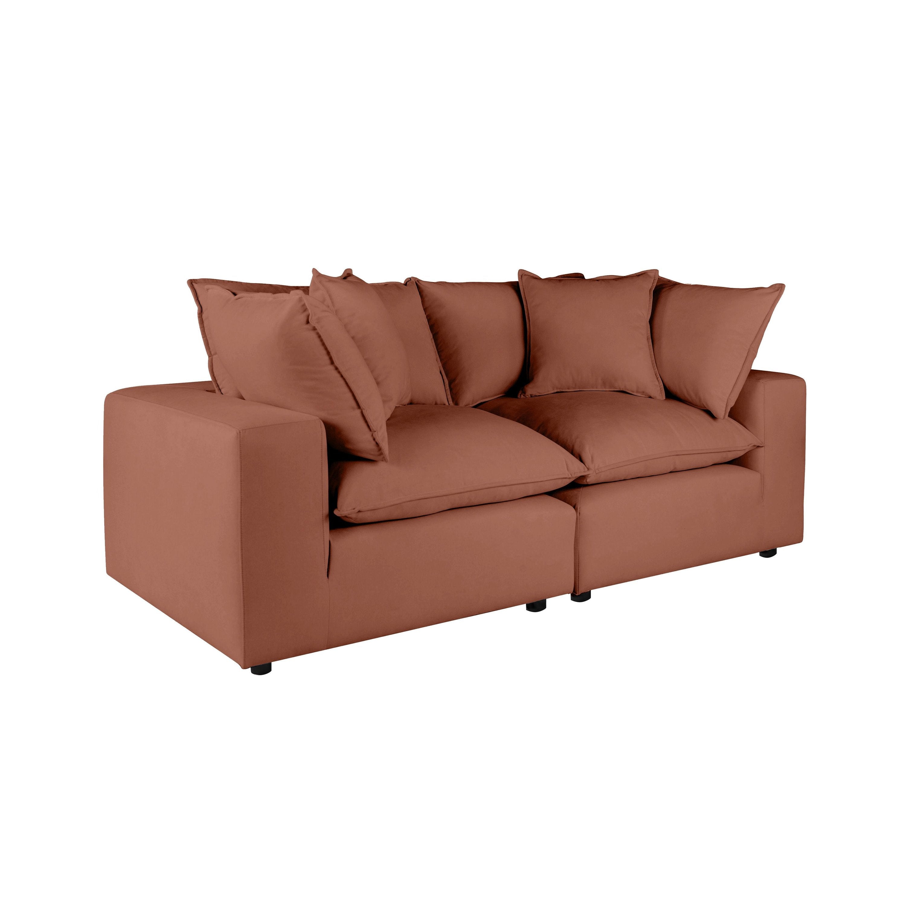 Enzo Rust Fabric Modular Loveseat