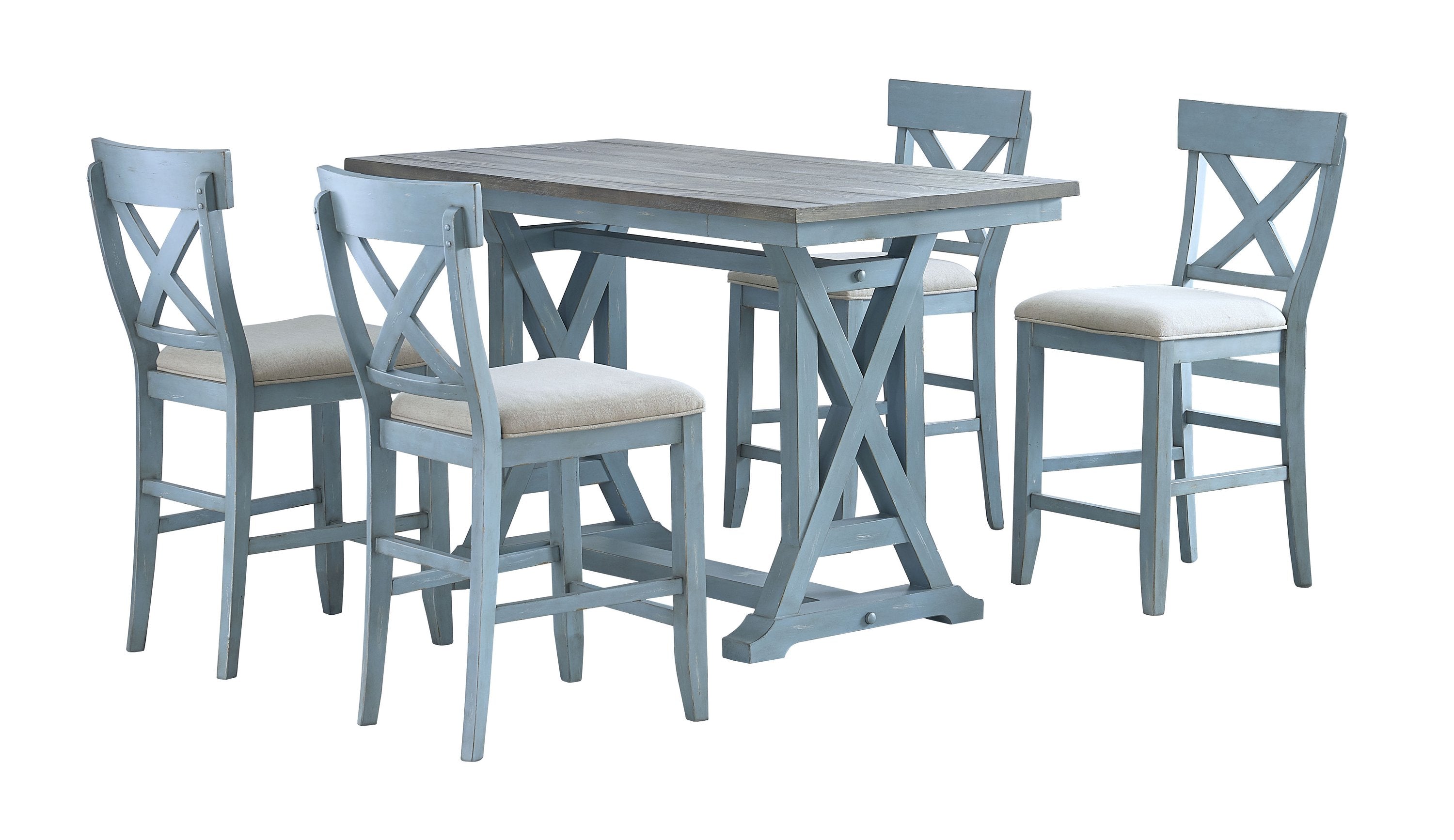 Lyric 2 Blue Counter Height Chairs