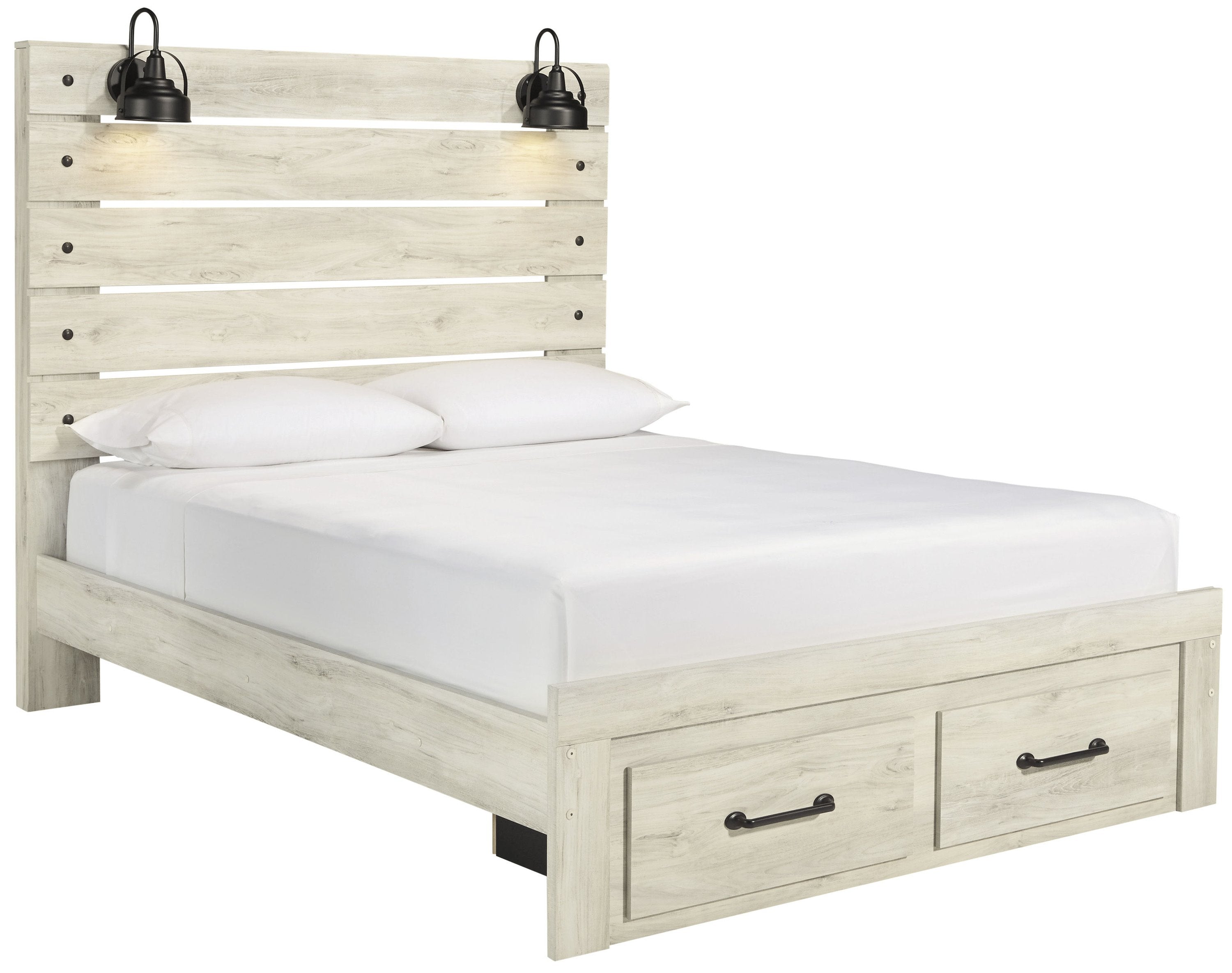 Darcy Whitewash 2pc Bedroom Set With King Footboard Storage Bed