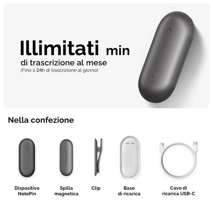 PLAUD NotePin e Piano annuale illimitato
