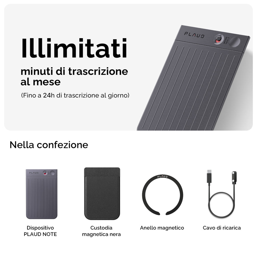 PLAUD NOTE e Piano annuale illimitato
