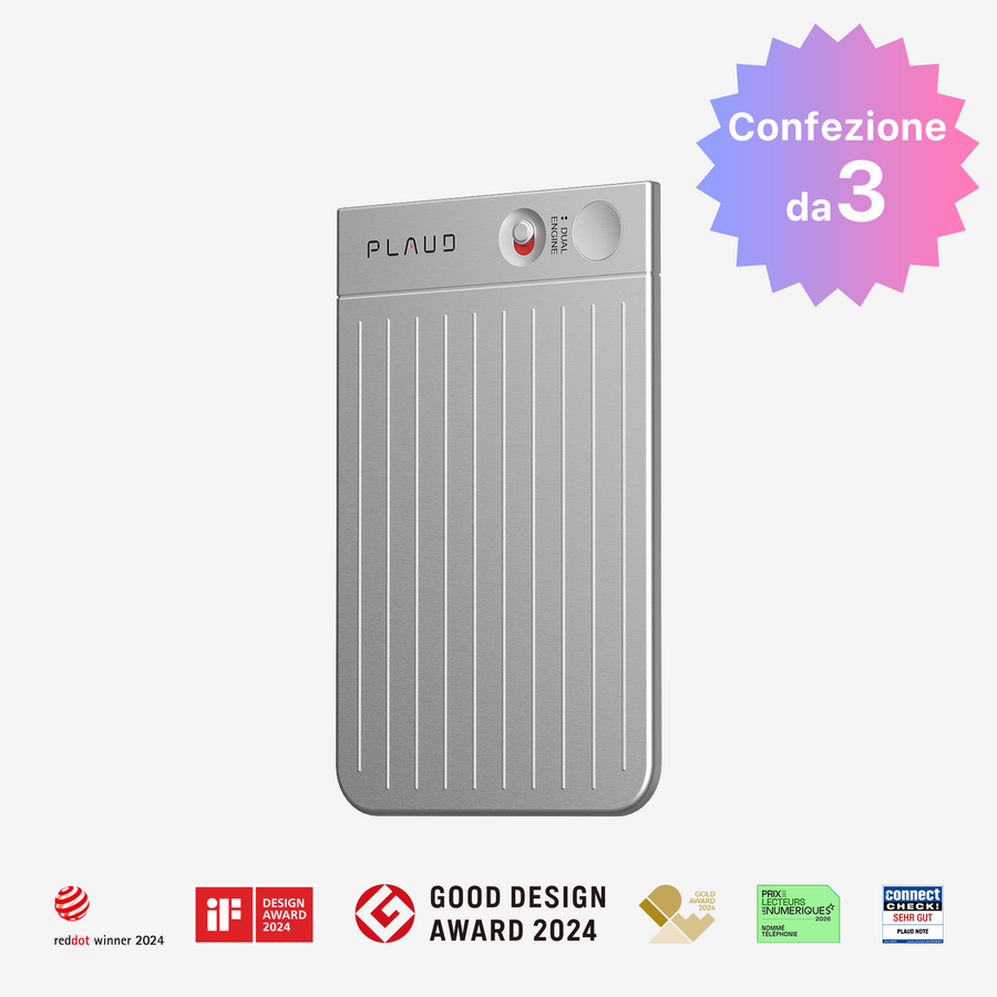 Registratore vocale IA PLAUD NOTE | Confezione da 3
