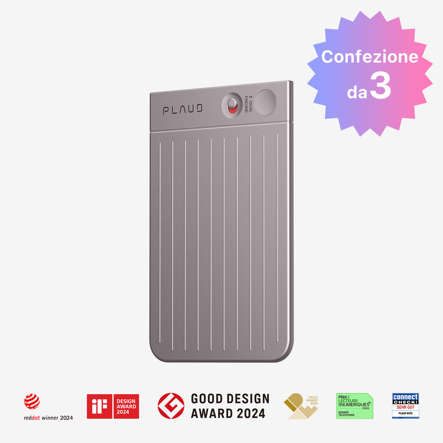 Registratore vocale IA PLAUD NOTE | Confezione da 3
