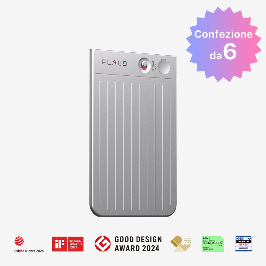 Registratore vocale IA PLAUD NOTE | Confezione da 6
