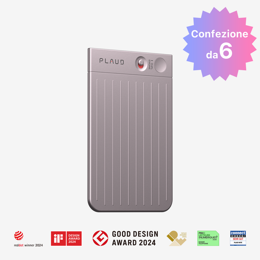 Registratore vocale IA PLAUD NOTE | Confezione da 6
