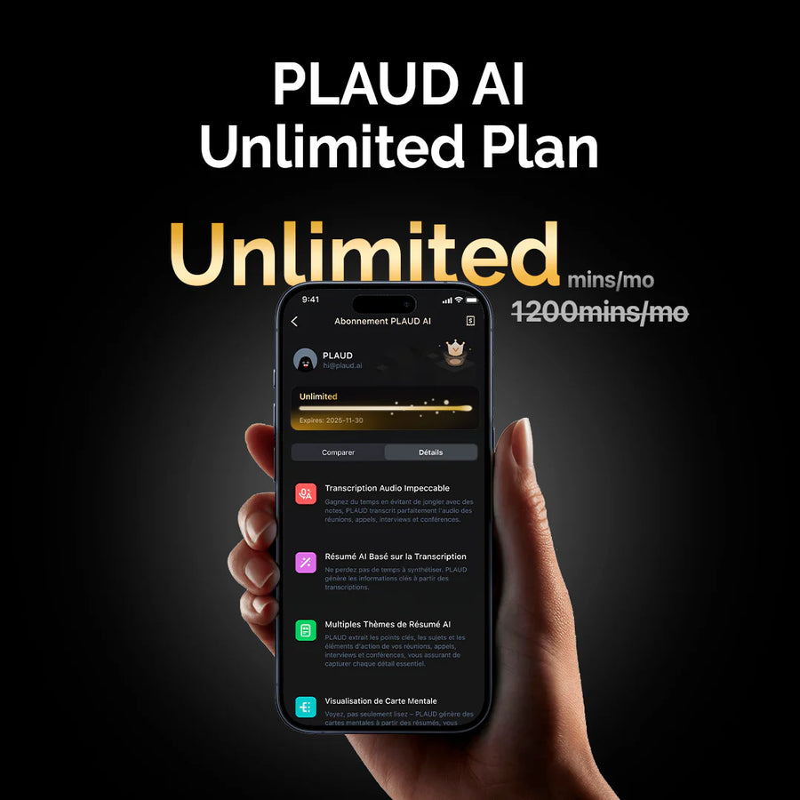 PLAUD NOTE e Piano annuale illimitato
