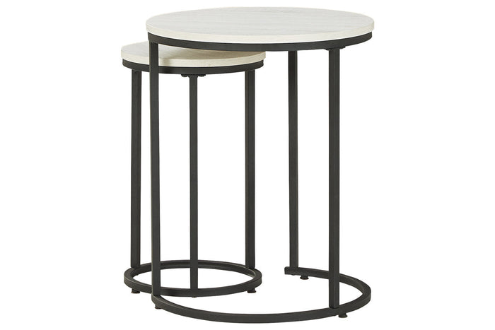 Briarsboro White/Black Accent Table, Set of 2