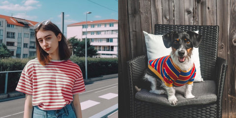 2-Pack 100% Cotton Striped Shirt White-Red