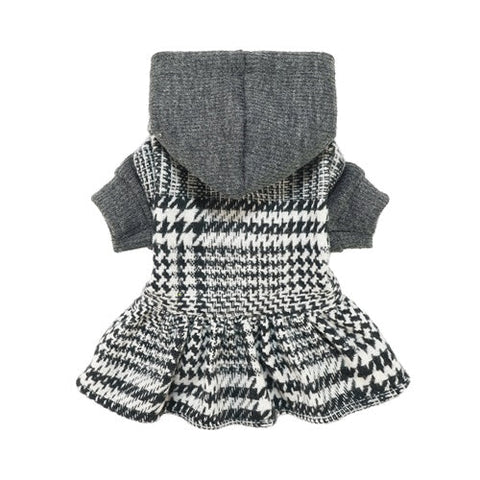 Houndstooth Turtleneck Sweater Dress