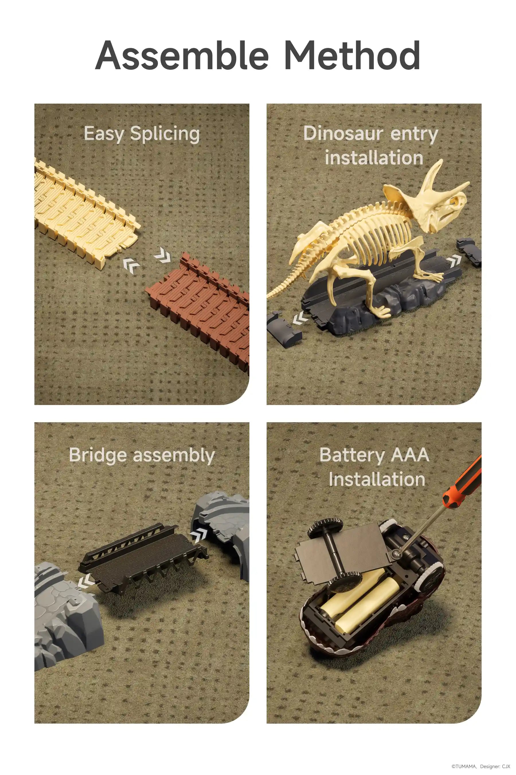 assemble method for the toy car race track