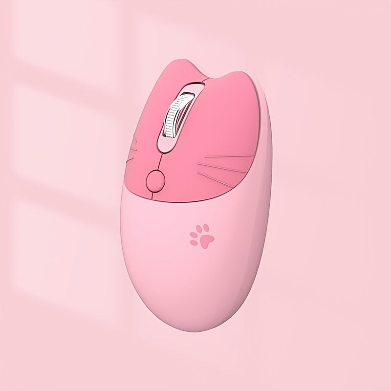 Cartoon Cat Print Wireless Silent Mouse