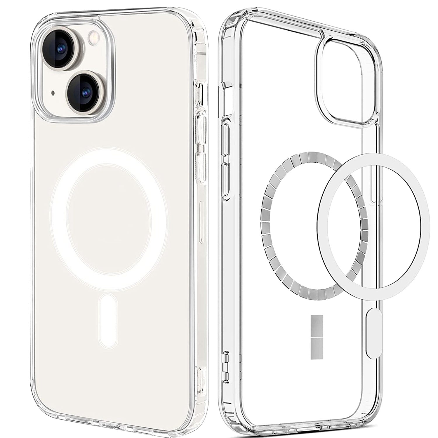 Phone Case Shockproof Transparent Phone Cover with Strong Magnet Absorption MagSafe