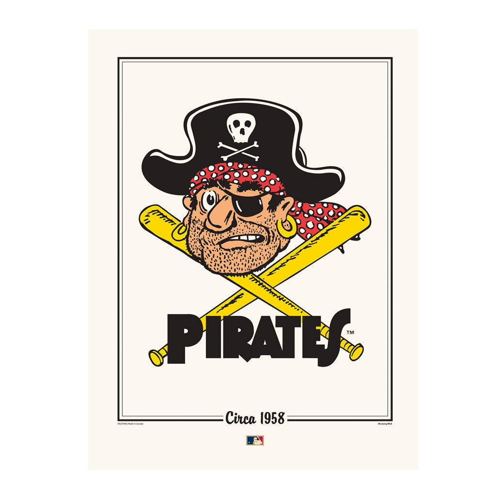 Pittsburgh Pirates 12x16 Cooperstown Logos to History Print- 1958