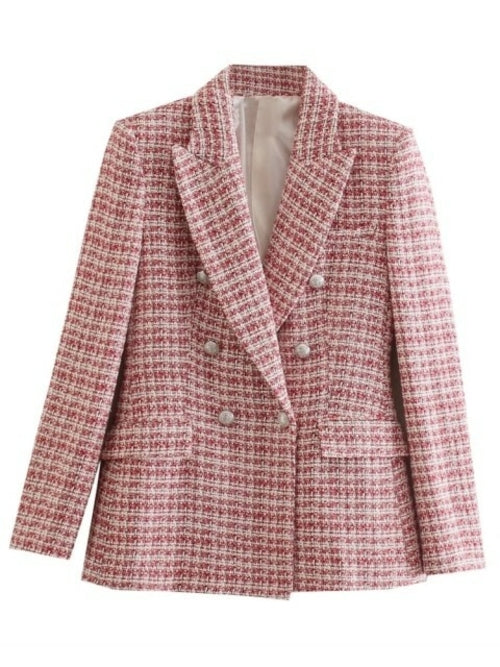 Spring Women Traf Jacket Ornate Button Tweed