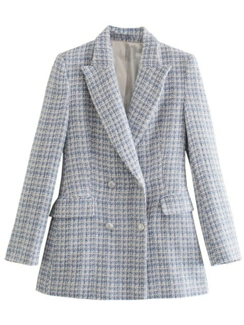 Spring Women Traf Jacket Ornate Button Tweed