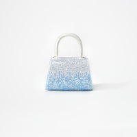 Blue Ombre Rhinestone Bow Micro Bag