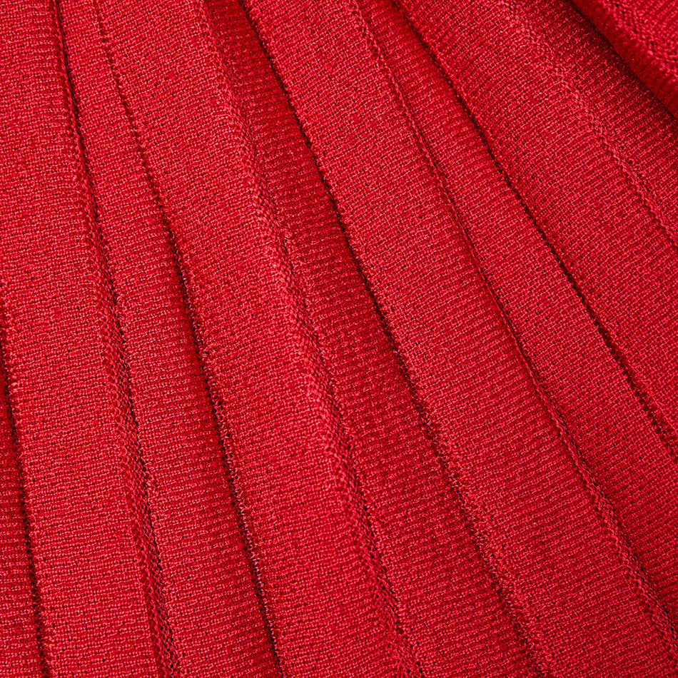 Red Knit Bow Mini Dress