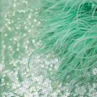 Mint Sequin Feather Top