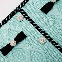 Mint Cable Knit Mini Skirt