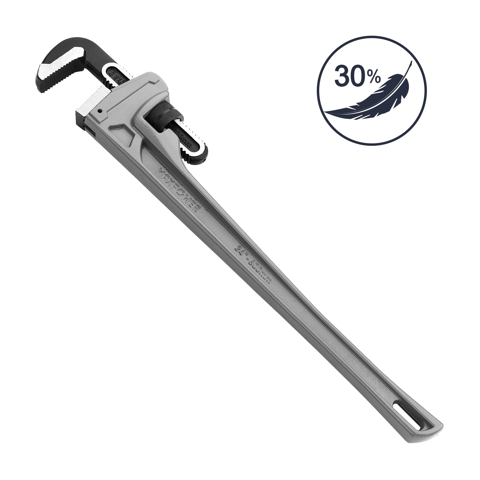 MAXPOWER Aluminum Straight Pipe Wrench, 24 Inch(600mm)